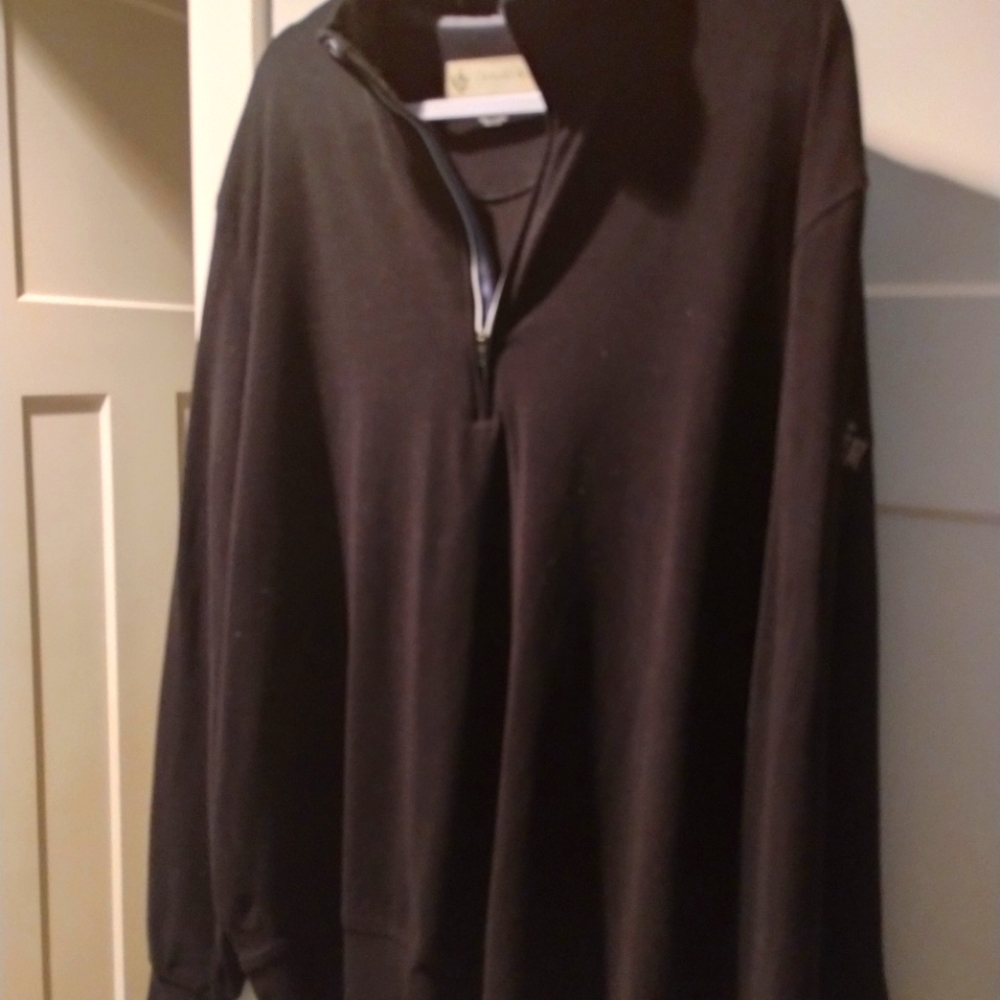 Donald Ross Black 3/4 Zip Pullover Masters Golf Emblem Large